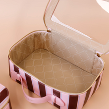 Burgundy Stripe Cosmetic Trio